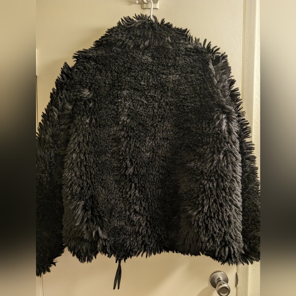 Black boxy oversized borg Jacket - Picture 5 of 5